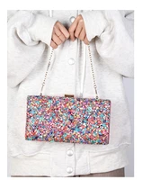 new women stone beads evening bags bling banquet clutch wallets chain shoulder bags single purse drop shipping