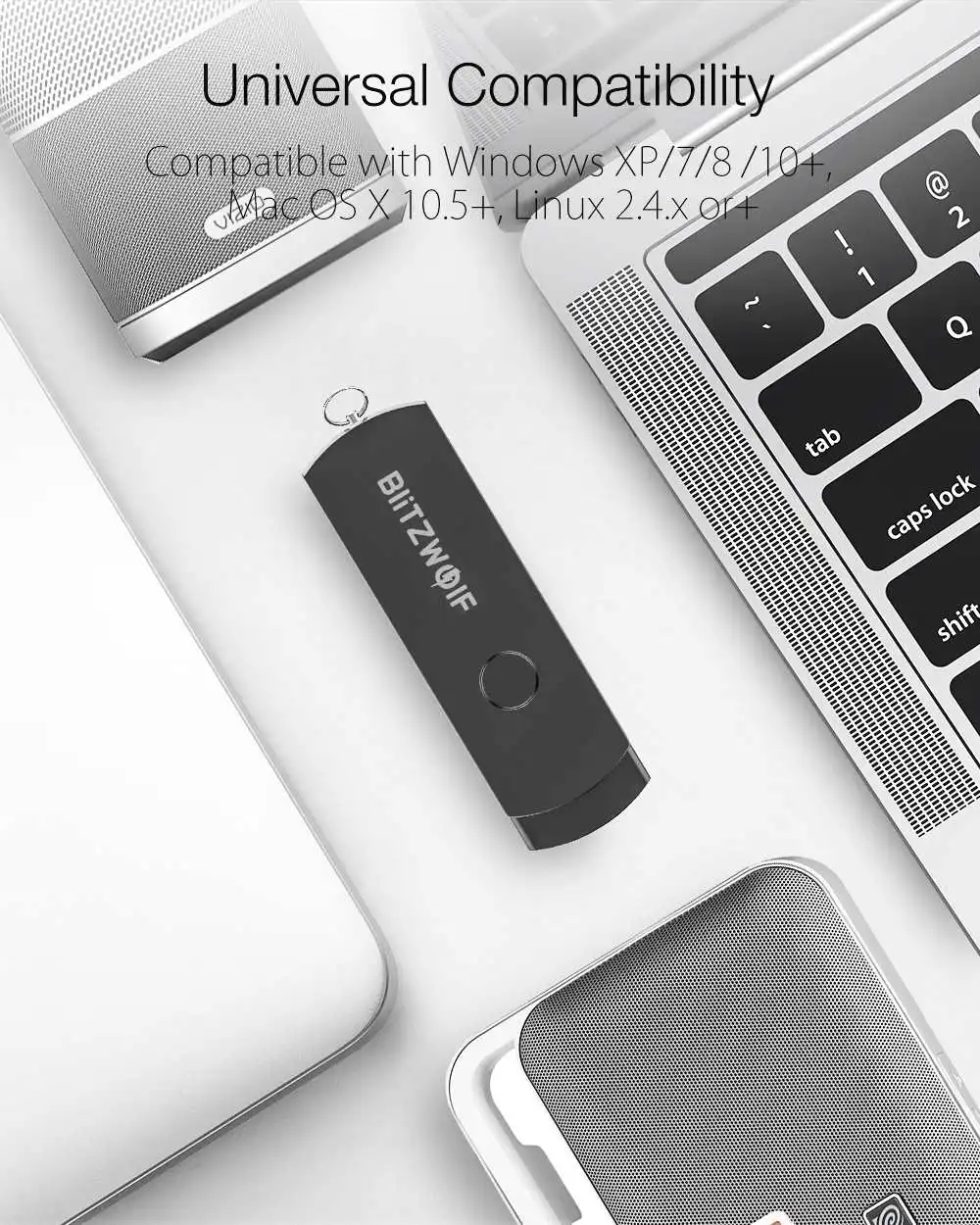 Флеш-накопитель BlitzWolf BW-UP2 USB3.2 Gen 2 64/128/256 ГБ вращающийся на 360 ° USB-накопитель |