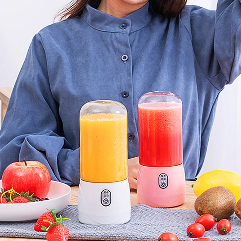 

400ml 4/6 Blades Mini Portable Electric Fruit Juicer USB Rechargeable Smoothie Maker Blender Machine Sports Bottle Juicing Cup