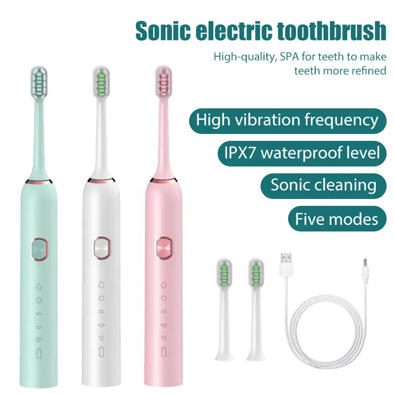 Электрическая зубная щетка Sonic для взрослых перезаряжаемая Мужская и женская