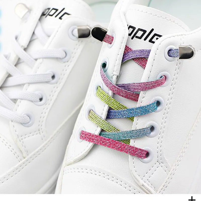 New Elastic Locking Shoelace Candy color No Tie Shoe laces Sneakers Quick Safety Flats Shoelace Kids and Adult Unisex Lazy laces