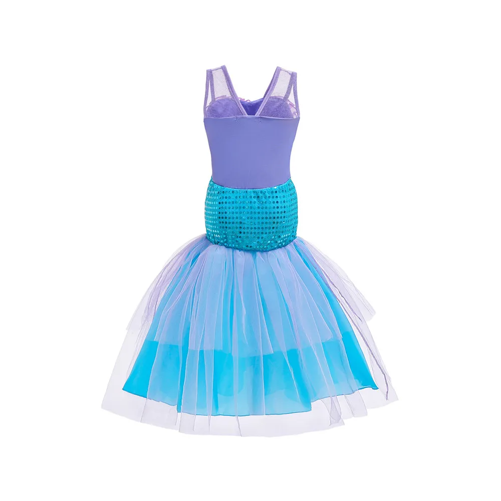 Little Mermaid Ariel Princess Girl Dress Cosplay Costumes For Baby Girl Mermaid Dress Up Sets Children Birthday Party Clothing baby dresses for wedding