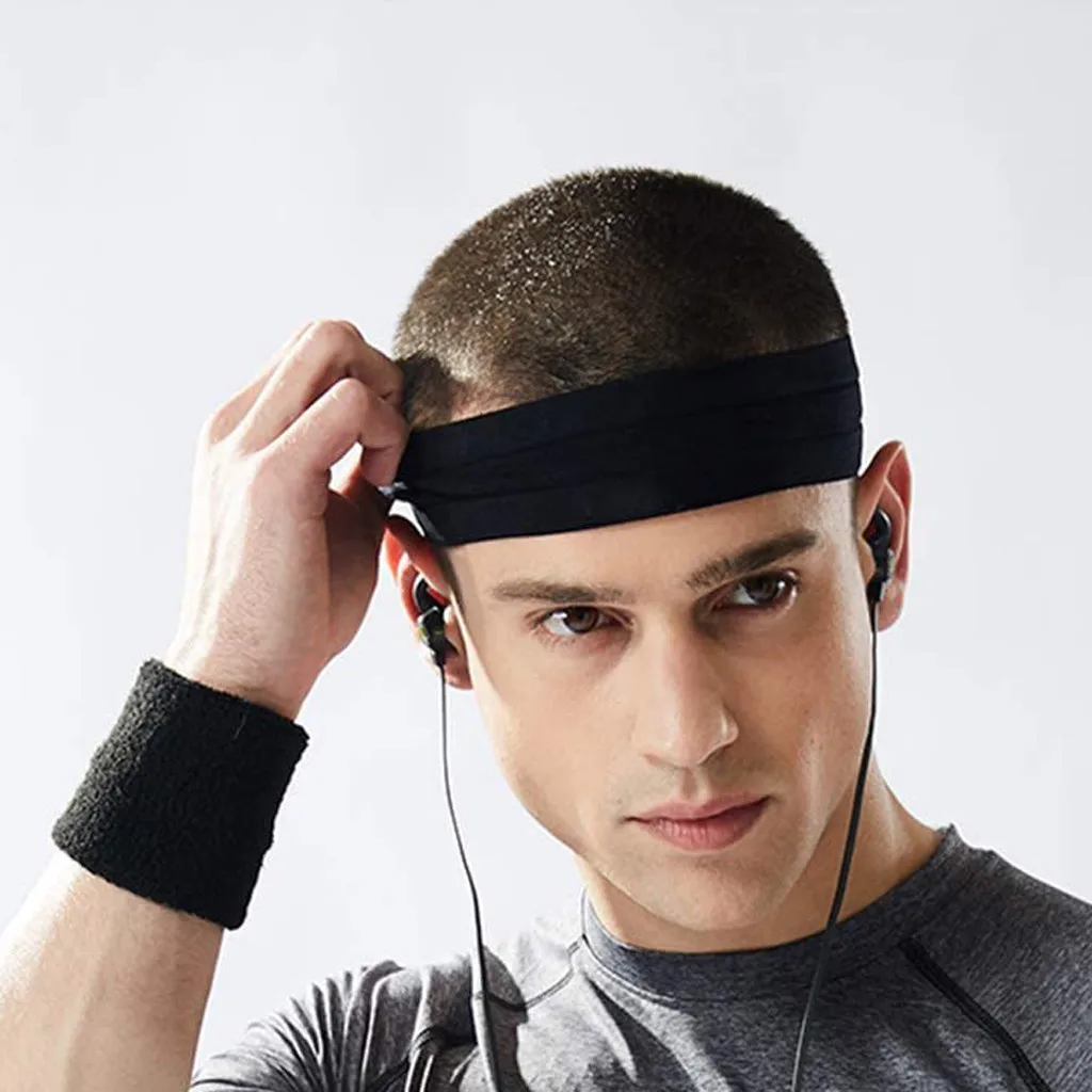 2 шт. эластичные Йога повязка на голову спортивный напульсник Для женщин/мужская