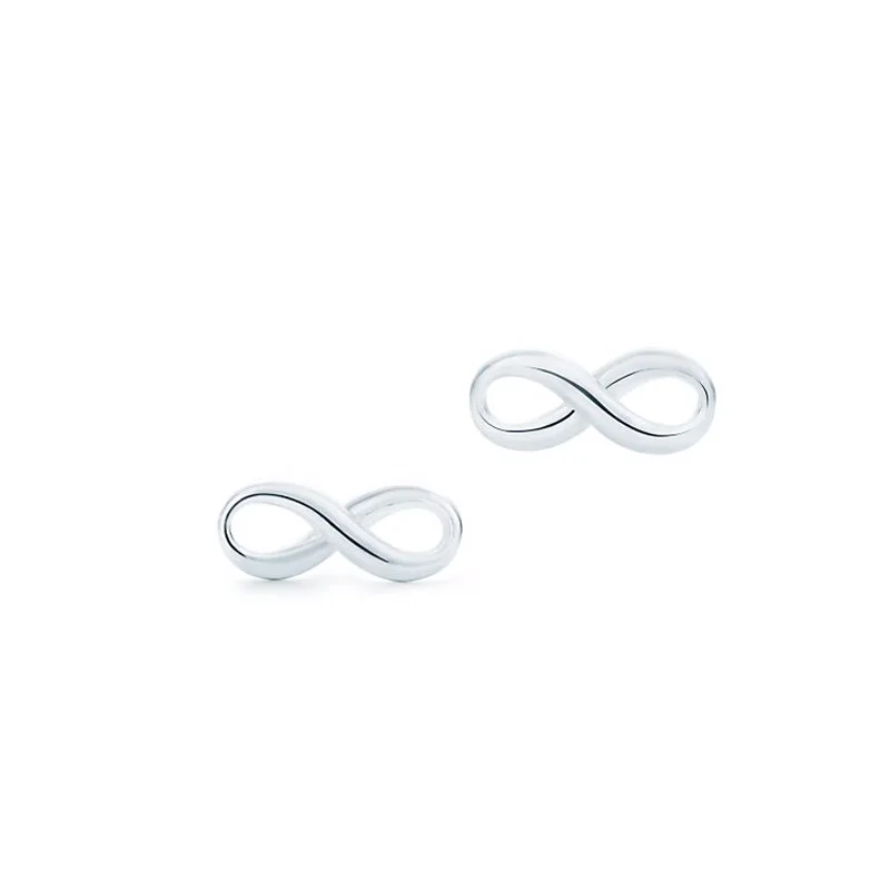 

1: 1 Original Model S925 Sterling Silver Earrings For Women Fashion '8' Infinite Earrings Ladies LOGO Jewelry Birthday Gift