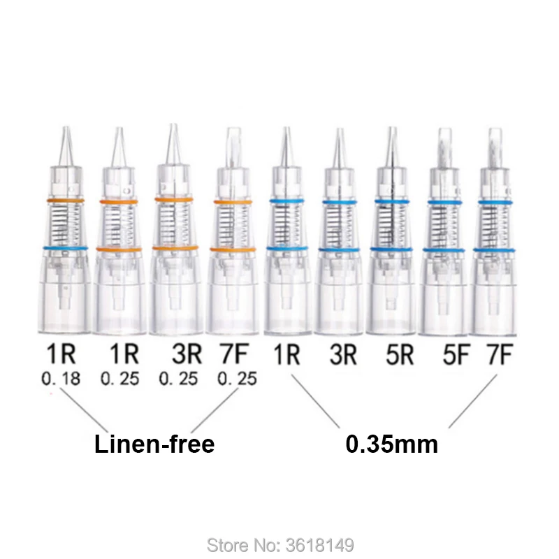

0.18mm 0.25mm 0.35mm Linen-free Tattoo Needles Cartridge 1RL 3RL 5RL 5F 7F for Permanent Makeup Pen Machine Microblading Needles