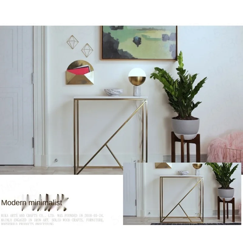 

Nordic Marble Porch Table Simple Wall Table Foyer Porch Cabinet Entrance Porch Table Corridor Table Sofa Back