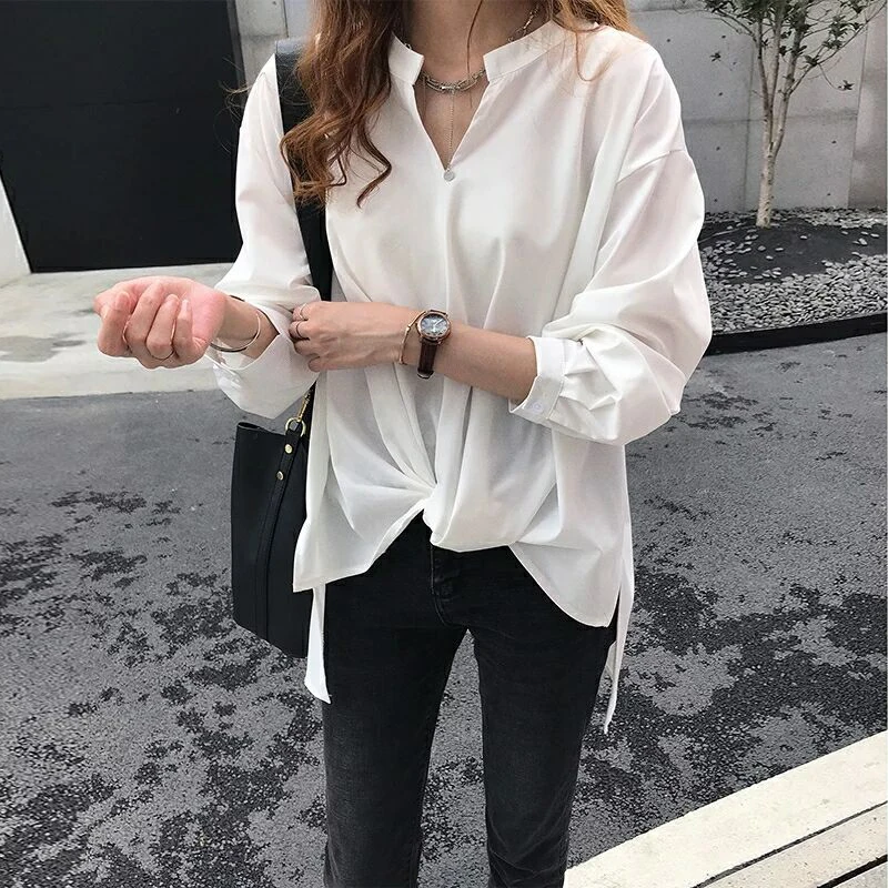 Женские шифоновые блузки и рубашки зимние женские топы белая блузка женская
