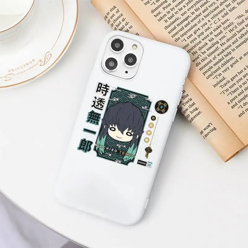 

Cute character of Demon Slayer Kamado Phone Case Candy Color White for iPhone 11 pro XS MAX 8 7 6 6S Plus X 5S SE 2020 XR