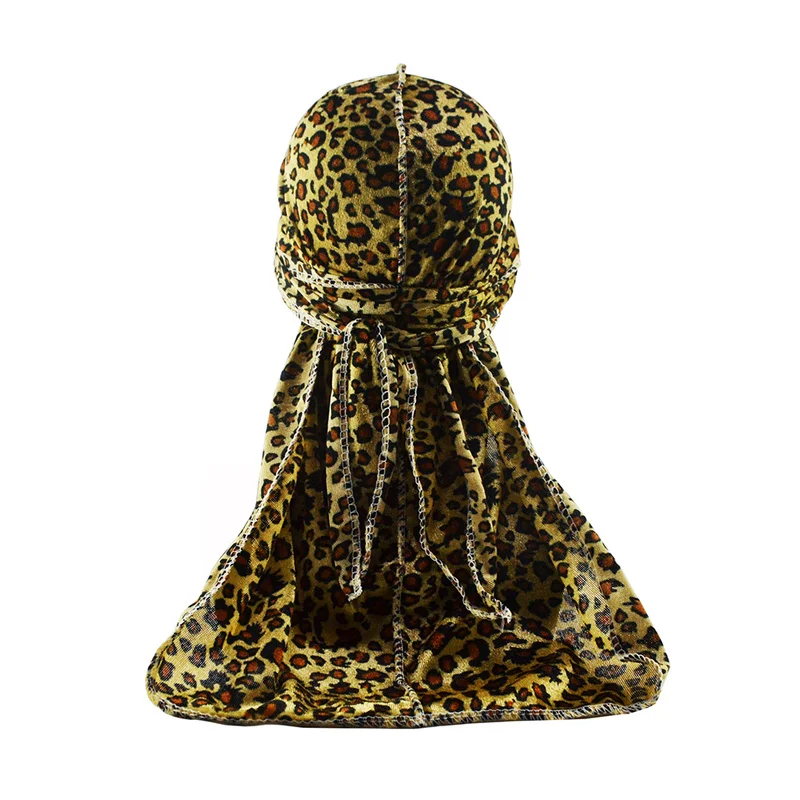 Бархатная мужская шапка с длинным хвостом Helisopus осенне-зимний Леопардовый