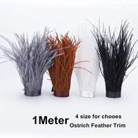 1meter 52 color ostrich feathers trim ribbon for crafts jewelry making wedding dress decoration plume 4 size wholesale