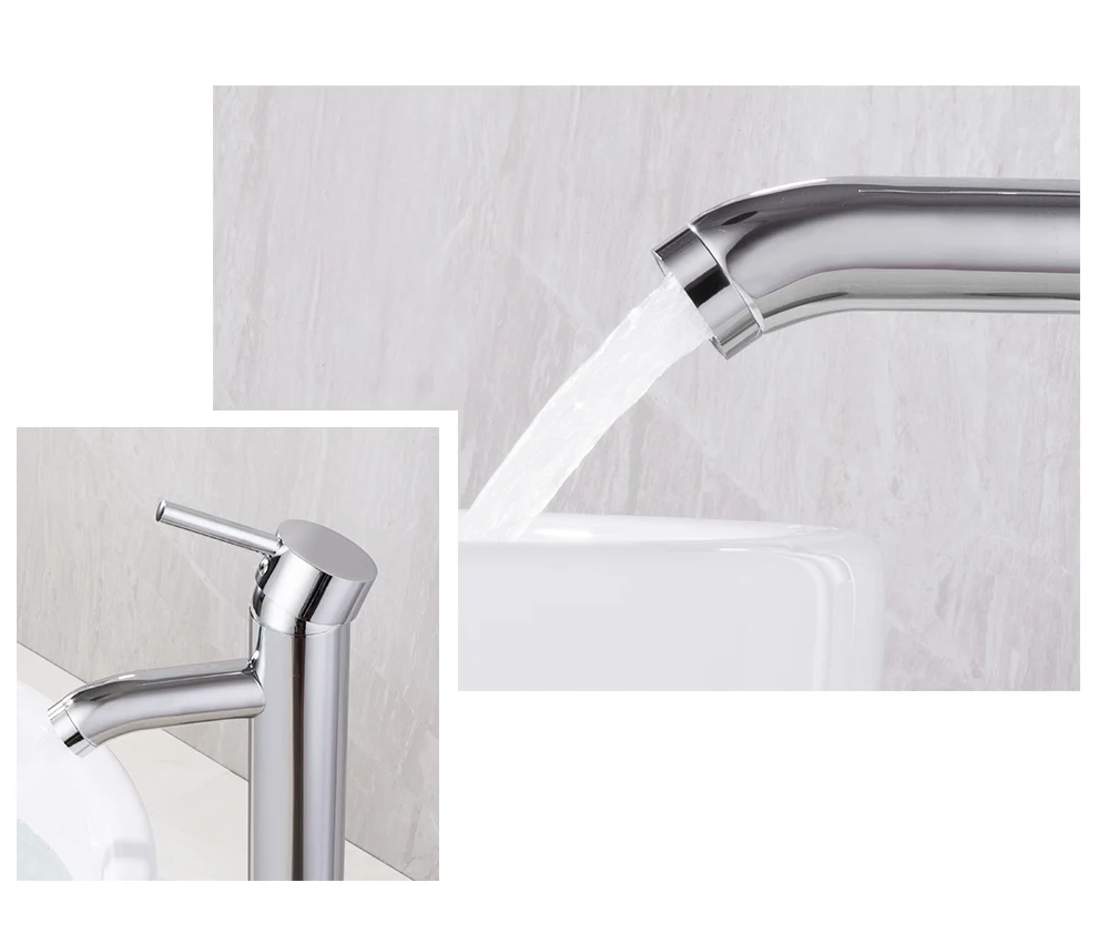 Хромированный Водопад для ванной комнаты смеситель раковины горячей и холодной