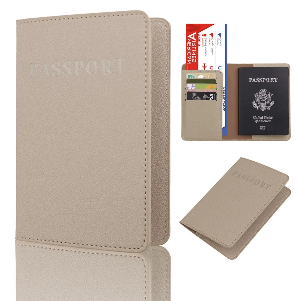 Fashion Women Men Travel Passport ID Card Cover Pu Leather Credit Holder Case Pink Protector Organizer | Дом и сад