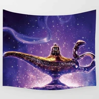 purple lamp tapestry genie magic lamp desert sand art wall hanging tapestries for living room home dorm decor