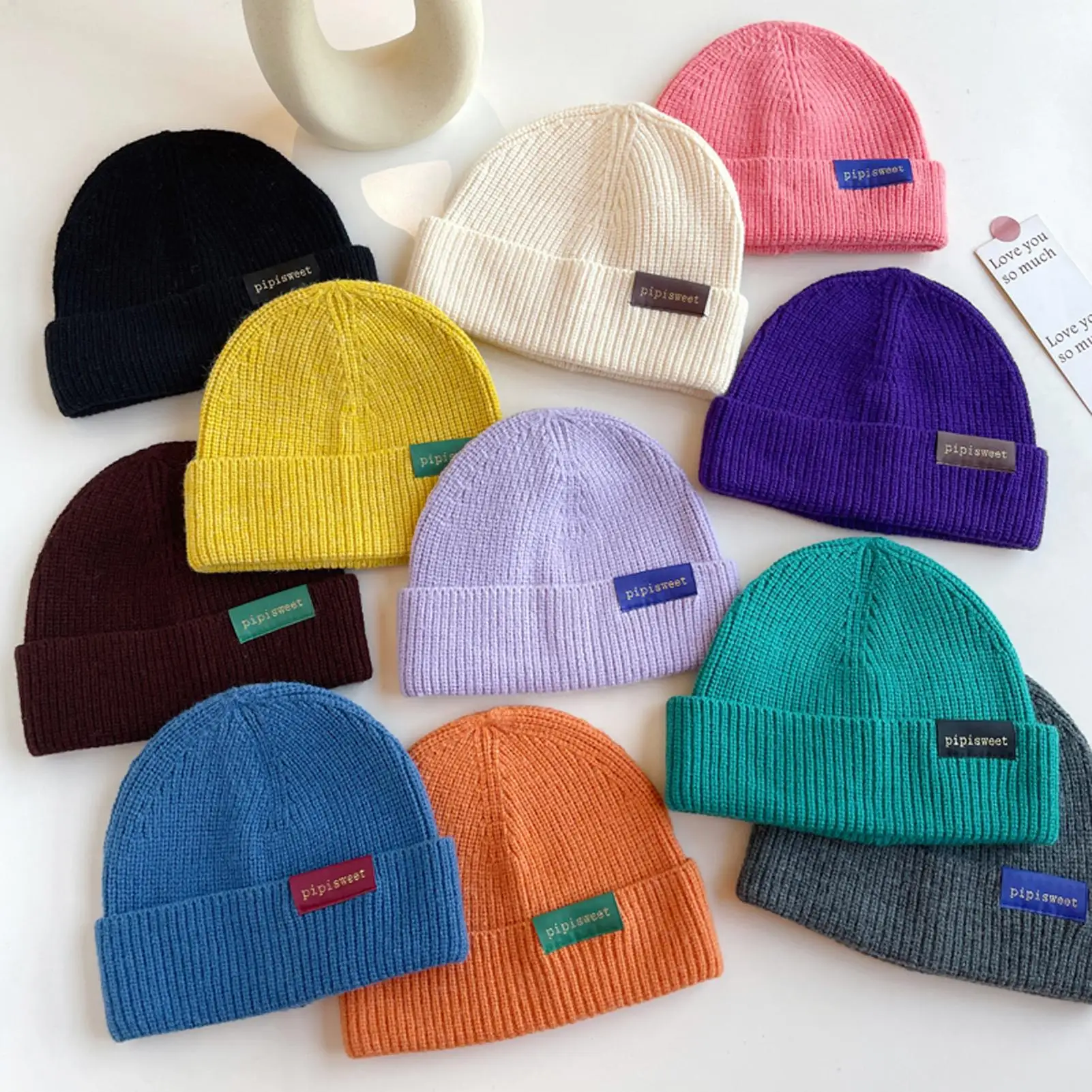 

2021 New Fashion Soft Elastic Solid Color Knitted Beanies Hat Winter Warm Ski Bonnet Skullies Cap Sport Bonnet gorro