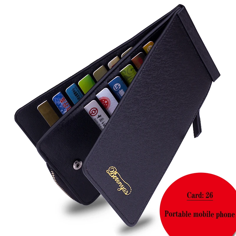 

Men's Multi-card-position Bank Card Cover, Business Large-capacity Document Holder, Long Zipper Wallet, Mobile Phone Bag