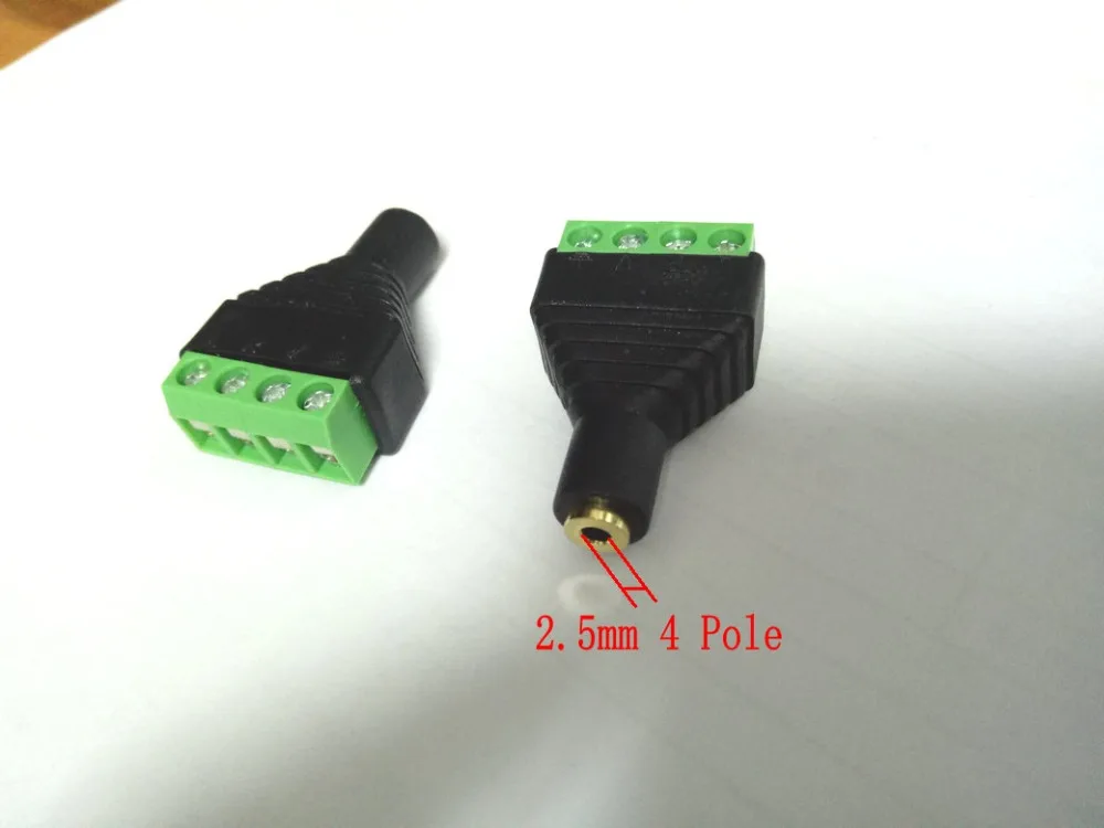 Позолоченные 2 5 мм 4 полюсный разъем Мама Аудио терминал зажимный винт адаптер