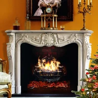 Luxurious Carved Stone Marble Fireplace Mantel Frame Classic European Style Chimneypiece Surround