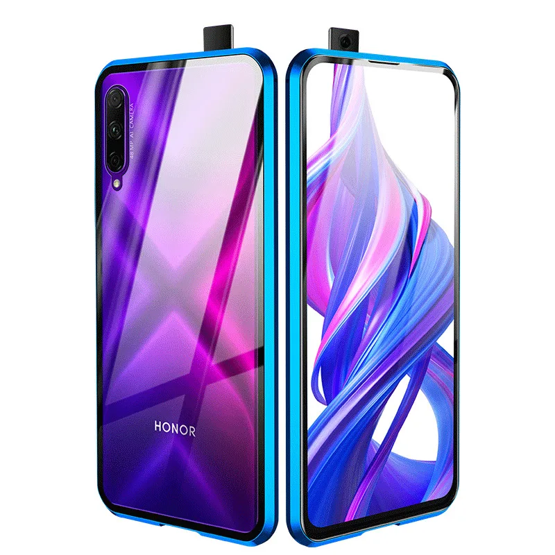 Чехол для huawei Honor 9x, двойной, полный, передний, задний, из закаленного стекла, металлический, магнитный, прозрачный, для Honor 9x20 Pro, чехол, Coque Funda