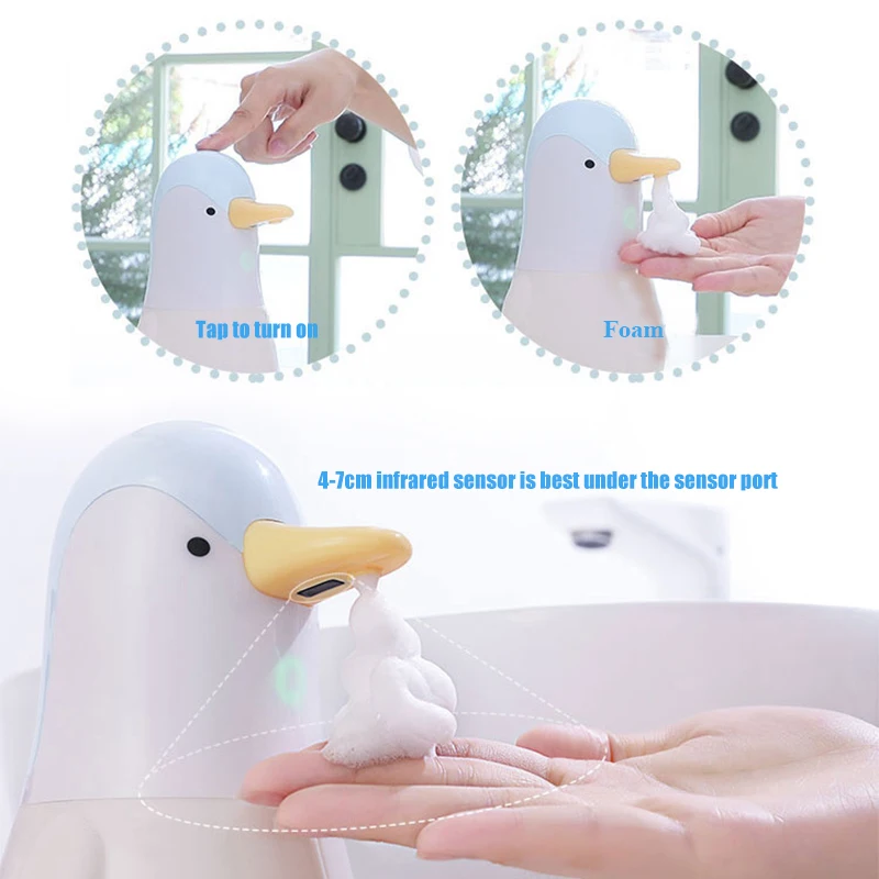 

Penguin Model Foaming Soap Dispenser Near Infrared Sensing Rapid Induction Bubbles USB Rechargeable For Kitchen Using Device