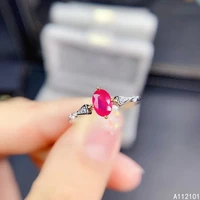 kjjeaxcmy fine jewelry s925 sterling silver inlaid natural ruby new girl luxury ring support test chinese style with box