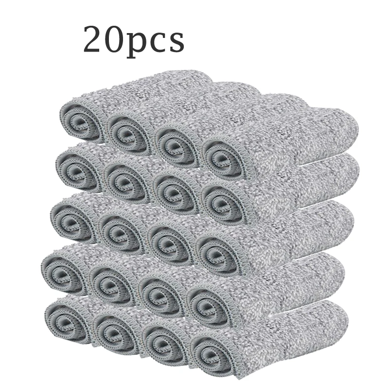 Only 20pcs Mop pads Тряпка для швабры с ведром без ручного отжима Швабра самовлажная и Очищающая система Химчистка микрофибра Швабра для пола - Цвет: Only 20pcs Mop pads