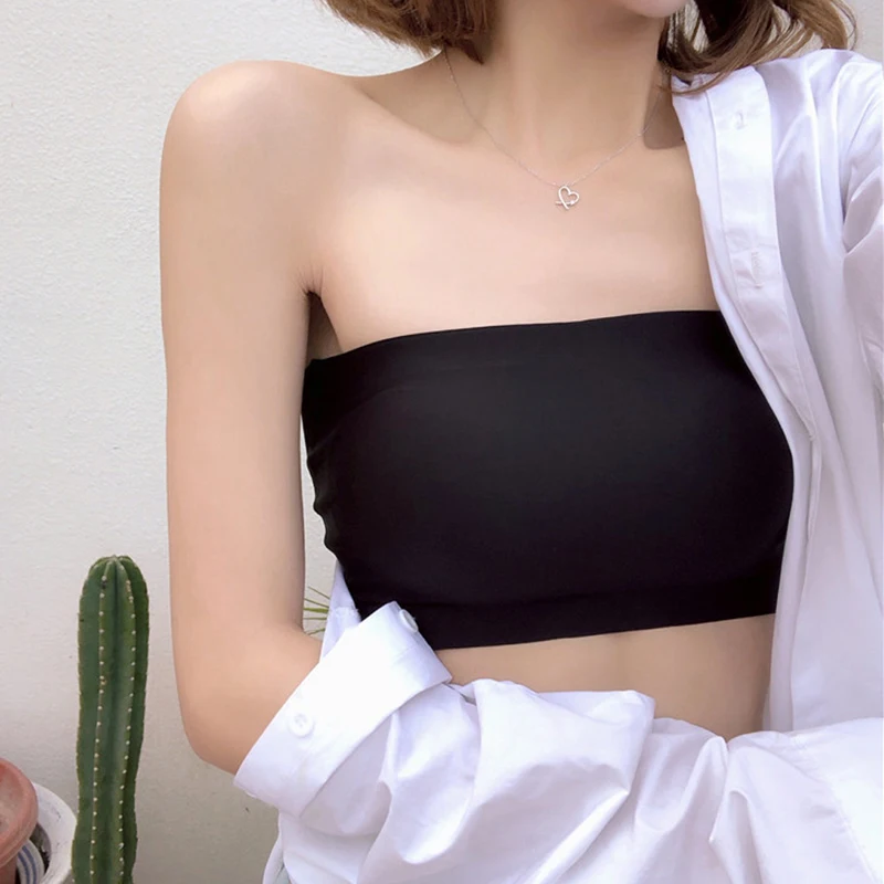 

Frauen Nahtlose Unsichtbaren Bh Sexy Dessous Frauenstenhalter Rohr Top Liebsten Push-Up Crop Tops