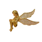 Женская Брошь в виде красных деревьев, с фианитом