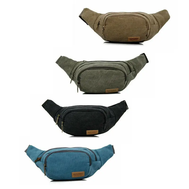 Поясная сумка на молнии для мужчин забавная Спортивная уличная холщовая сумочка