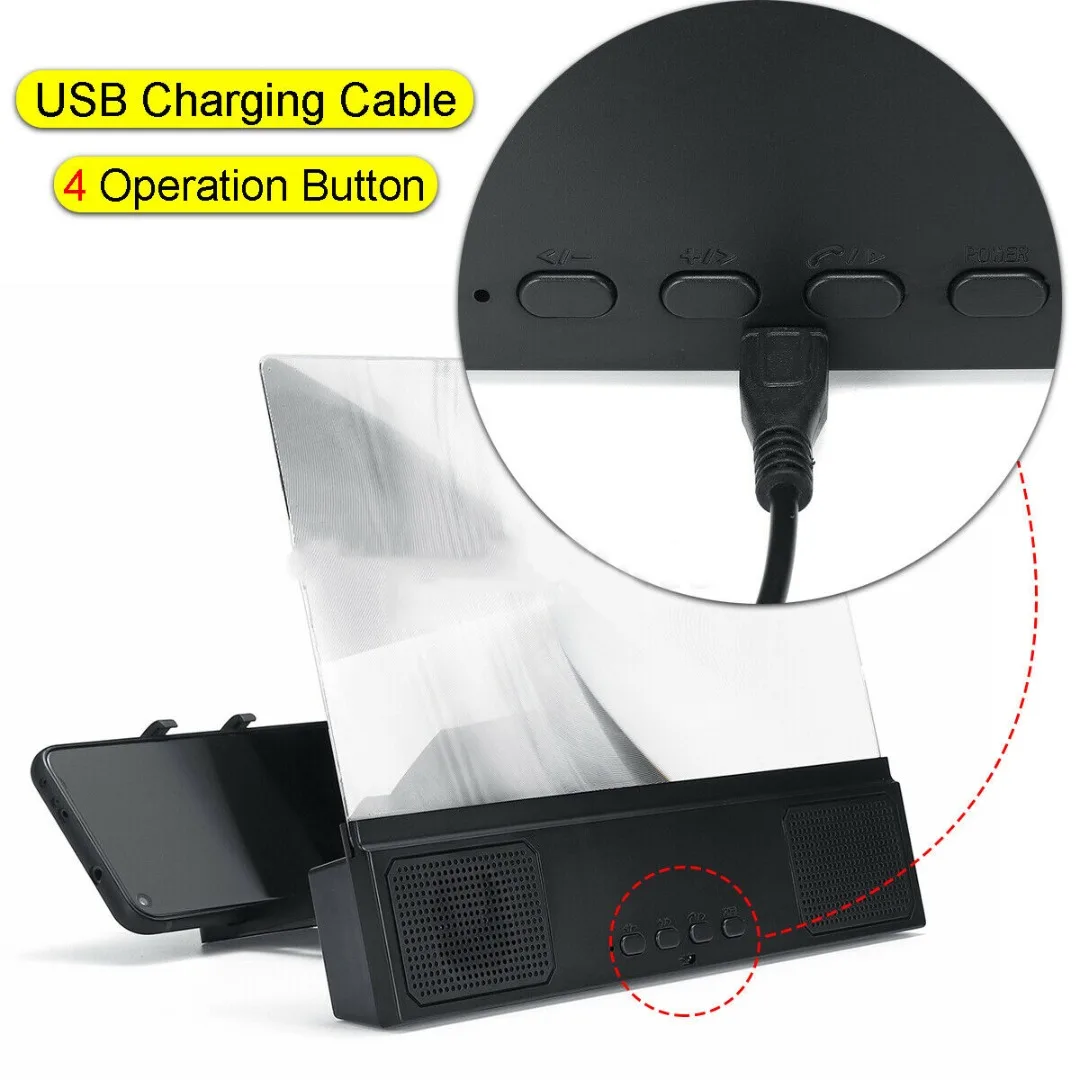 

12 inch Magnifying Screen Amplifier Smart Mobile Cell Phone Screen Magnifier Holder Stand 3D HD Display Video Amplifier Holder