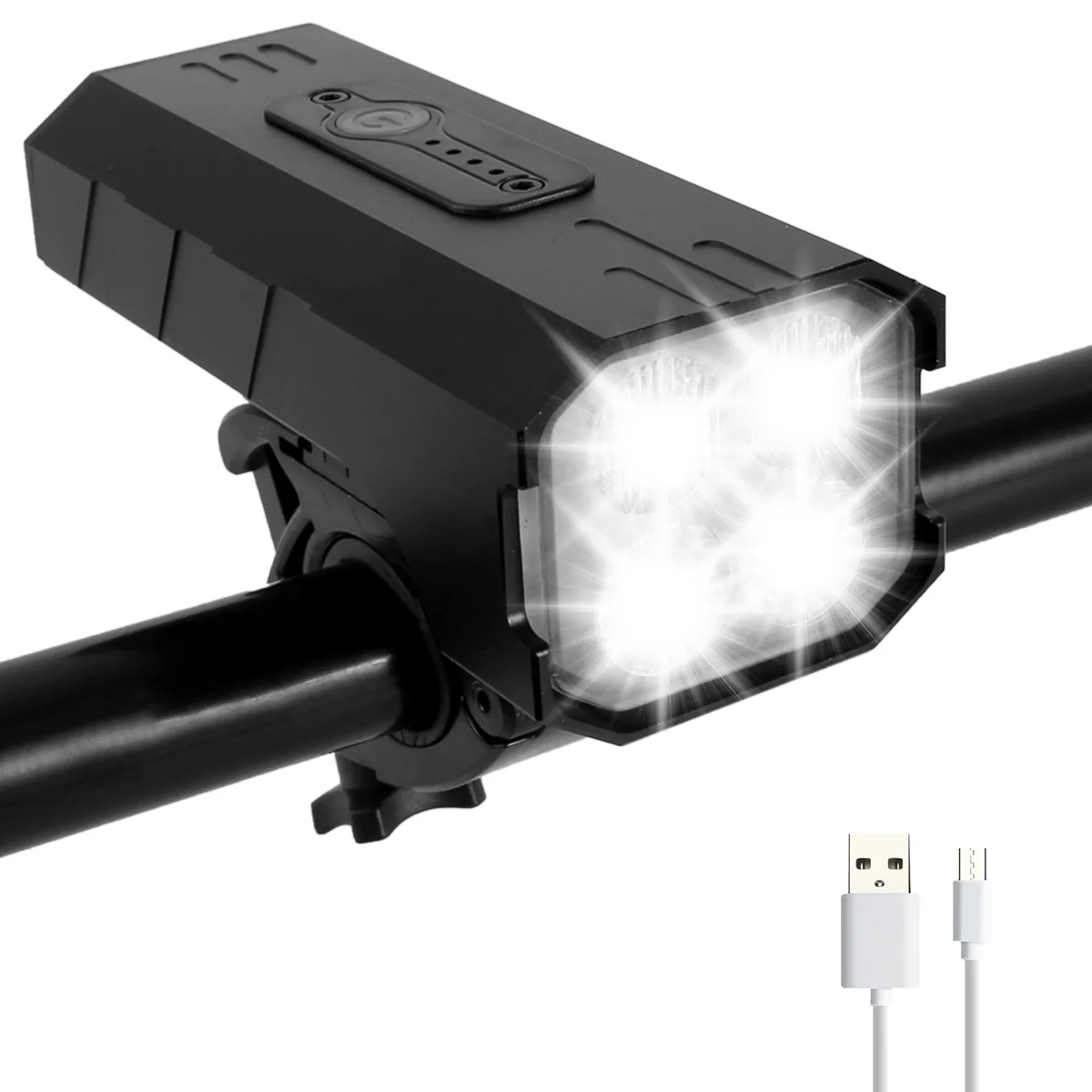 

4 LED Bike Light 5000 Lumens Bicycle Headlight with 5000mAh Battery USB Rechargeable Bike Front Lamp IPX5 Waterproof Head Light