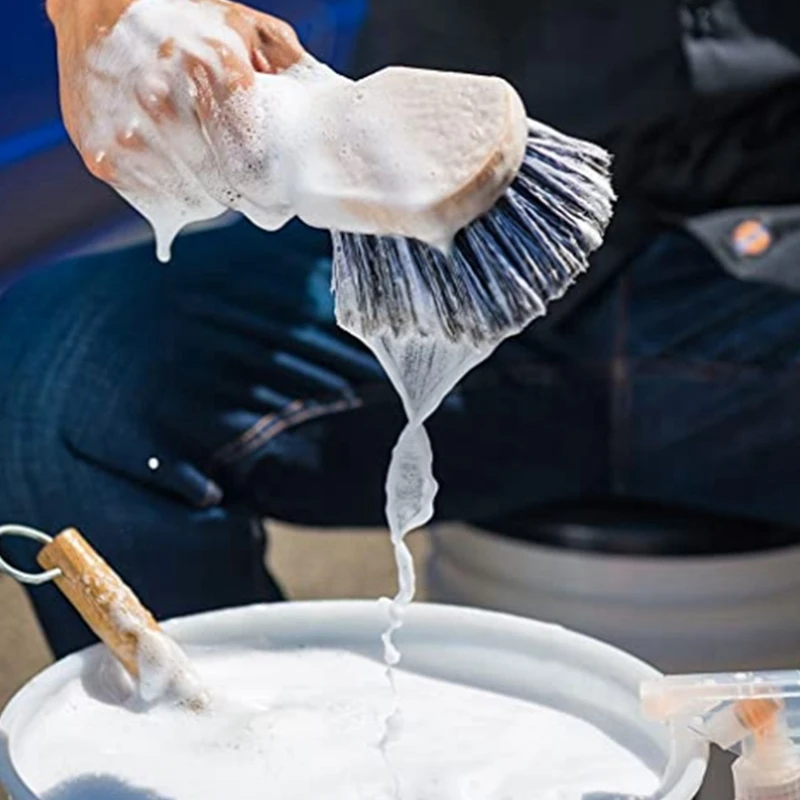 

Soft Brush Wire, Short-Handled Tire Cleaning Brush, Foot Pad Brush, Body and Wheel Logo, Pointed Short-Handled Brush