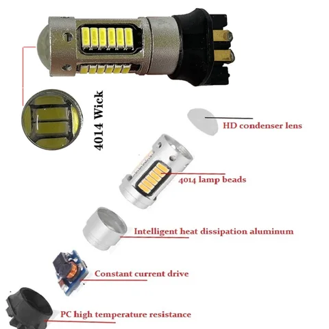 2 шт., Canbus PW24W PWY24W, лампы для Audi BMW Volkswagen, сигнал поворота