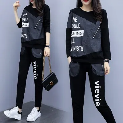 Спортивный костюм для женщин джинсовый сшитый повседневный большого размера