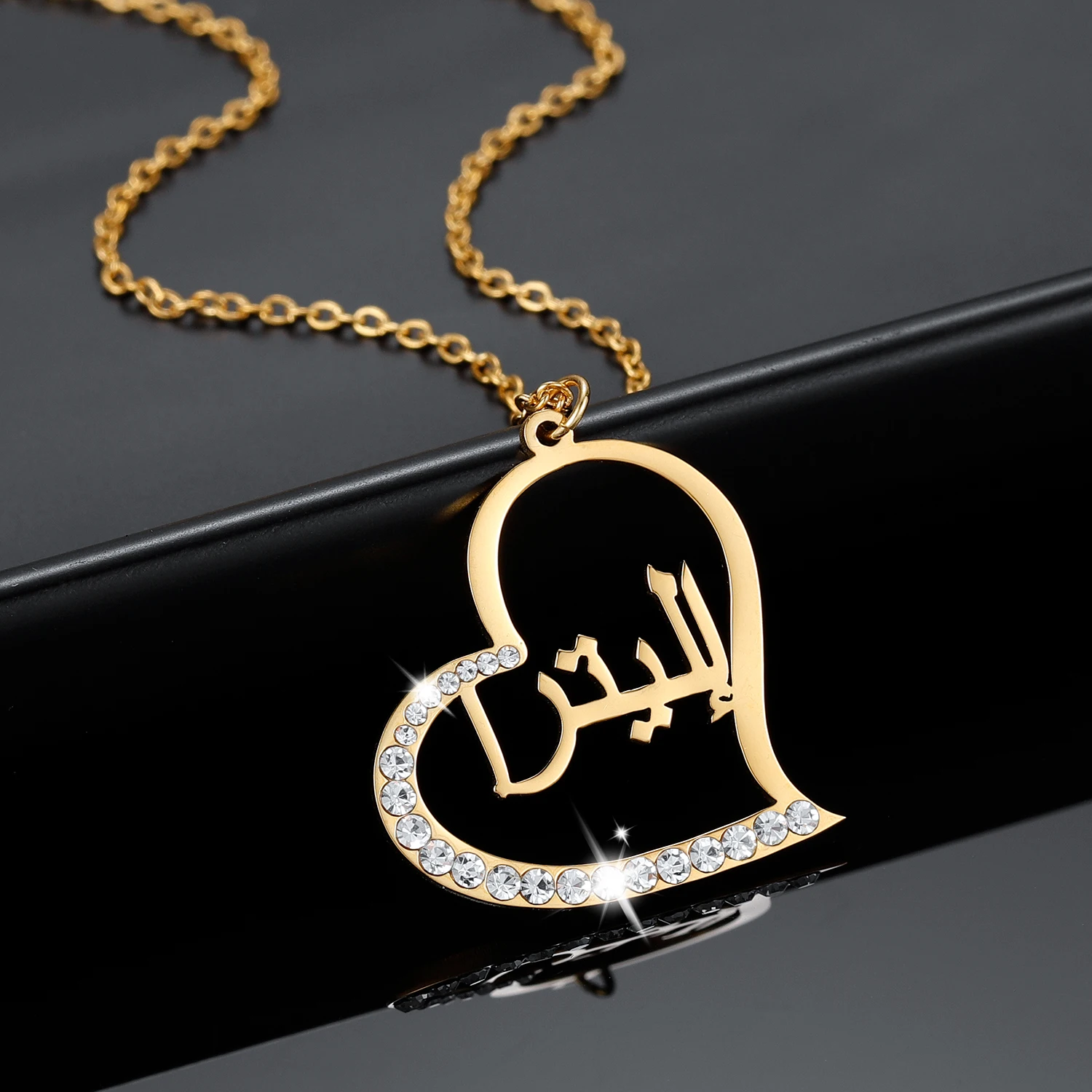 Custom Arabic Name Necklace Personalized Any Name With Arabic Font Stainless Steel Gold Chain Islam Jewelry For Bridesmaid Gift