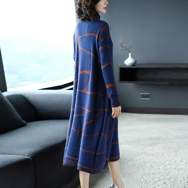 Kpop женское платье большого размера Осень-зима 2019 новая женская одежда с высоким