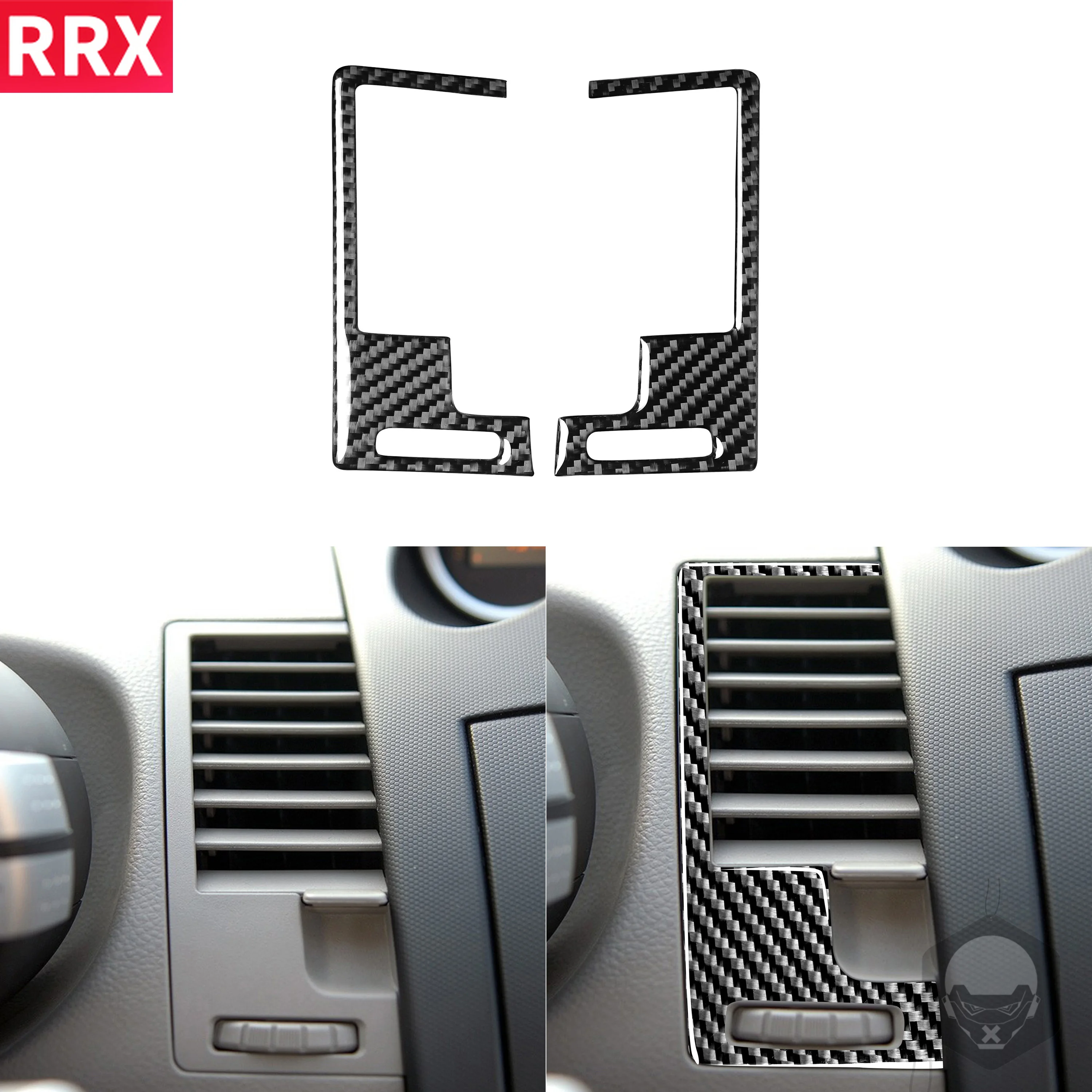 

For Nissan 350Z Z33 2003-2009 Real Black Carbon Fiber Sticker Central Air Outlet Vent Frame Interiors Modified Car Accessories