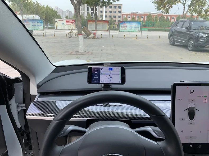 car cell phone mount for tesla model 3 y fixed clip safety cell phone holder stand tesla phone mount for screen hud phone hold free global shipping