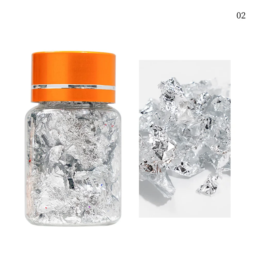 3g/бутылка фольга фрагменты украшения ногтей серебро/золото/лист цвета розовое