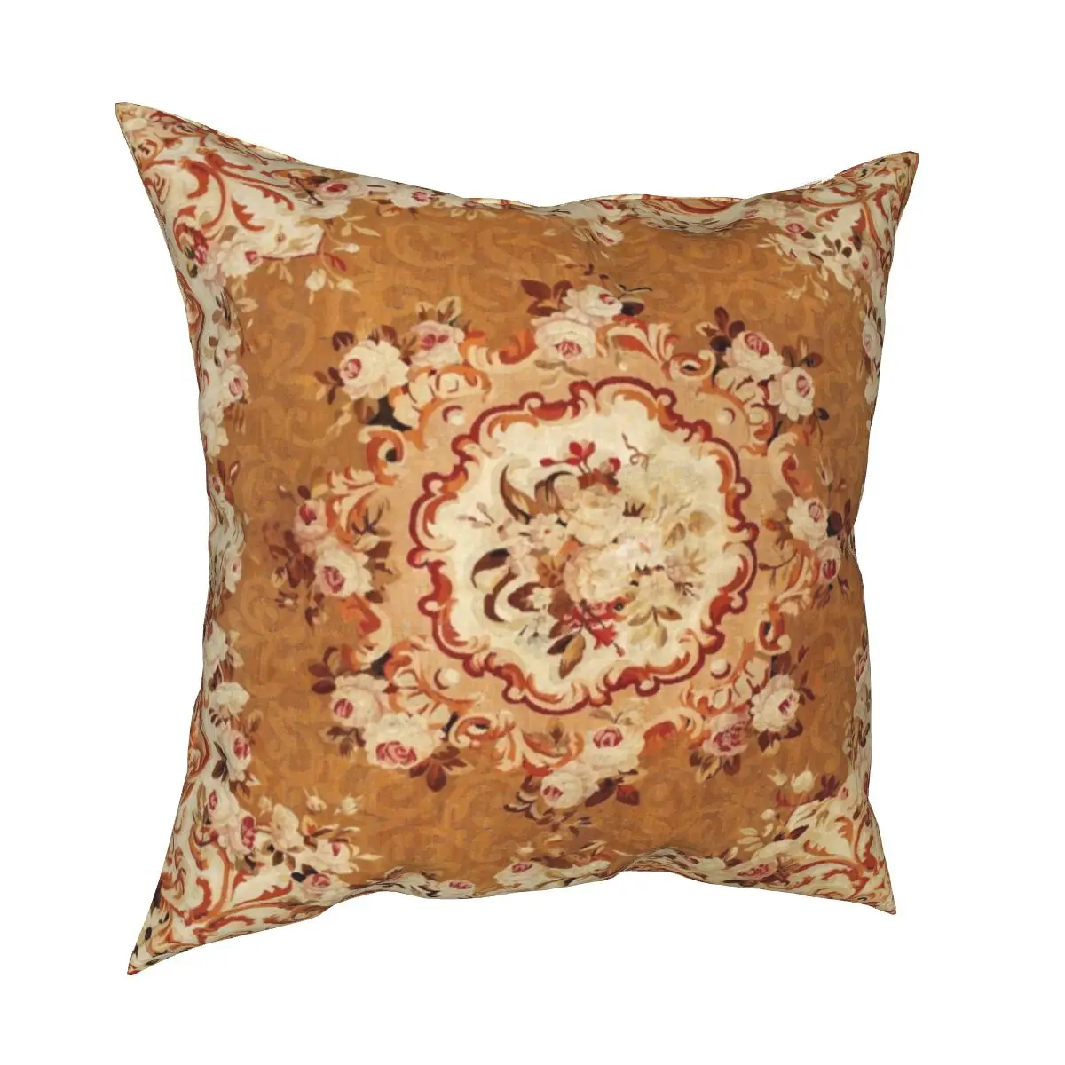 Aubusson French Floral Print Pillow Case Vintage Antique Bohemia Cushion Cover Awesome Decor Pillowcover for Car 45*45cm