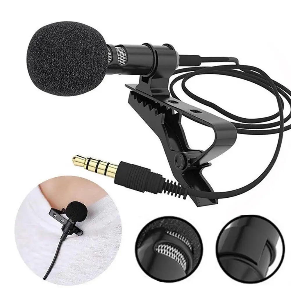 

FOR Portable External 3.5mm Hands-Free Wired Lapel Clip Microphone for Loudspeaker phone computer accessory