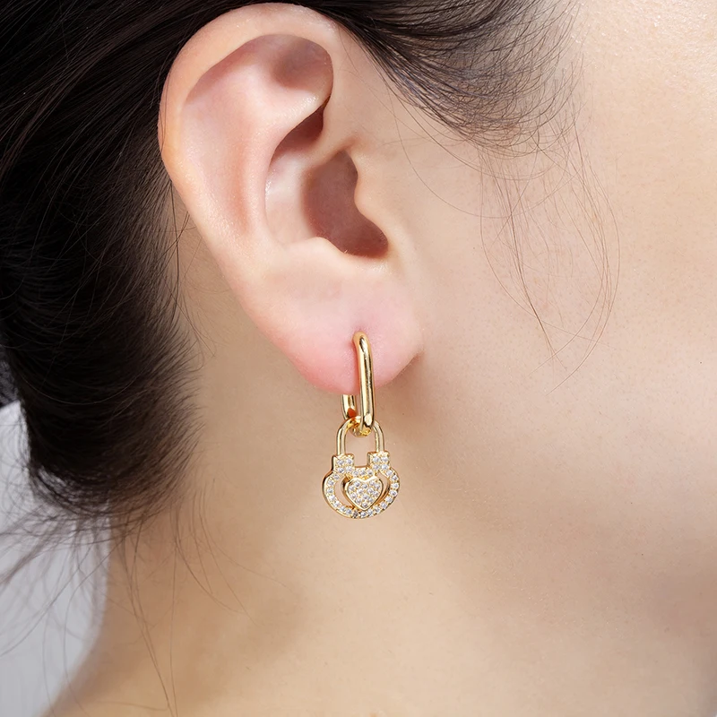 Модные Роскошные кубические циркониевые сердечки/замок/бабочка очарование