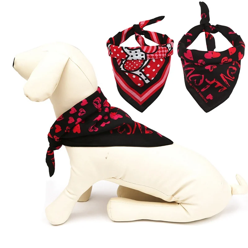 Женский шарф бандана в форме красного сердца нагрудник для собак и кошек