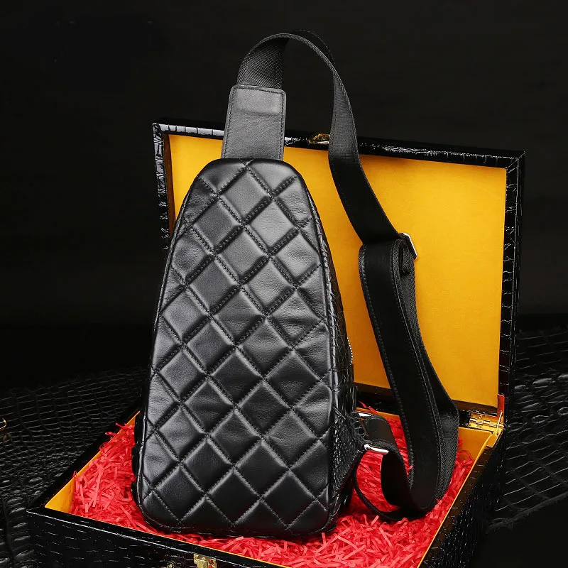 Нагрудная сумка McParko Мужская из натуральной кожи крокодила в стиле хип-хоп | Багаж