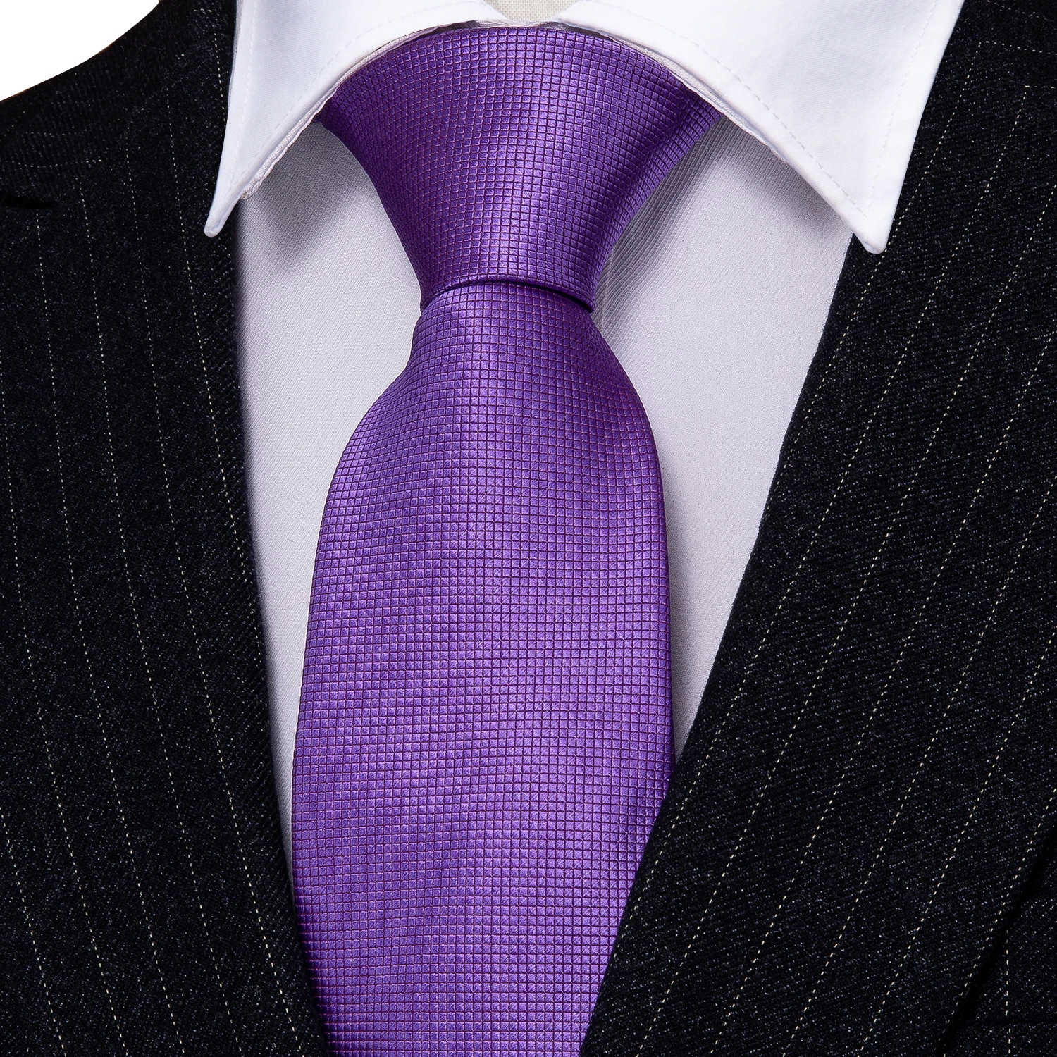 

Violet Solid Mens Neckties 8.5cm Silk Sigle Ties For Men Wedding Party Businees Barry.Wang Fashion Design F-266