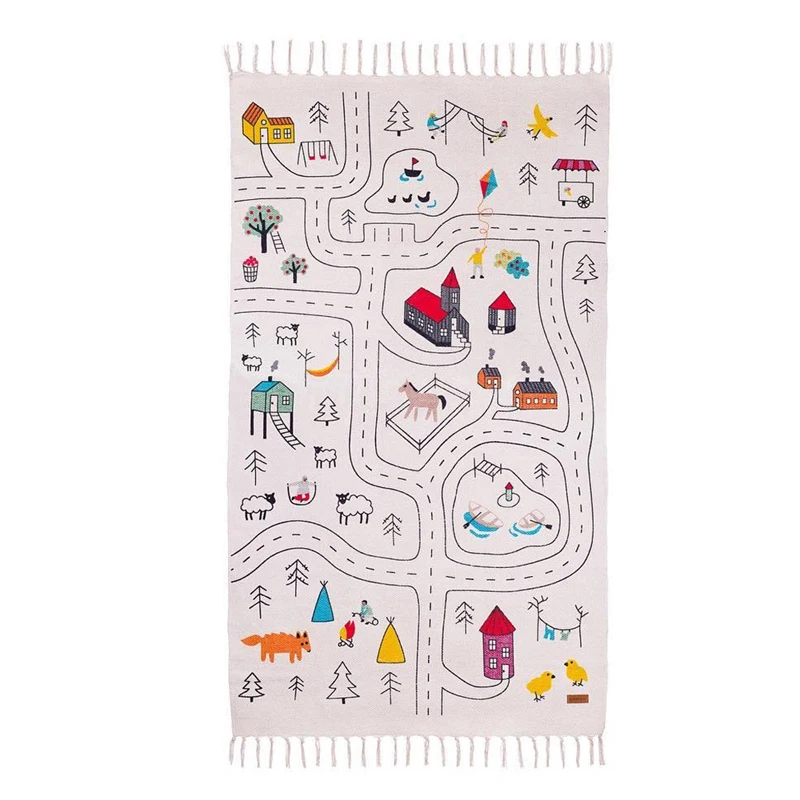 Baby Play Mat Game Crawling Rugs Toys Foldable Kids Blanket Pad Square Floor Carpet Cotton Nordic Newborn Room Déc | Игрушки и хобби