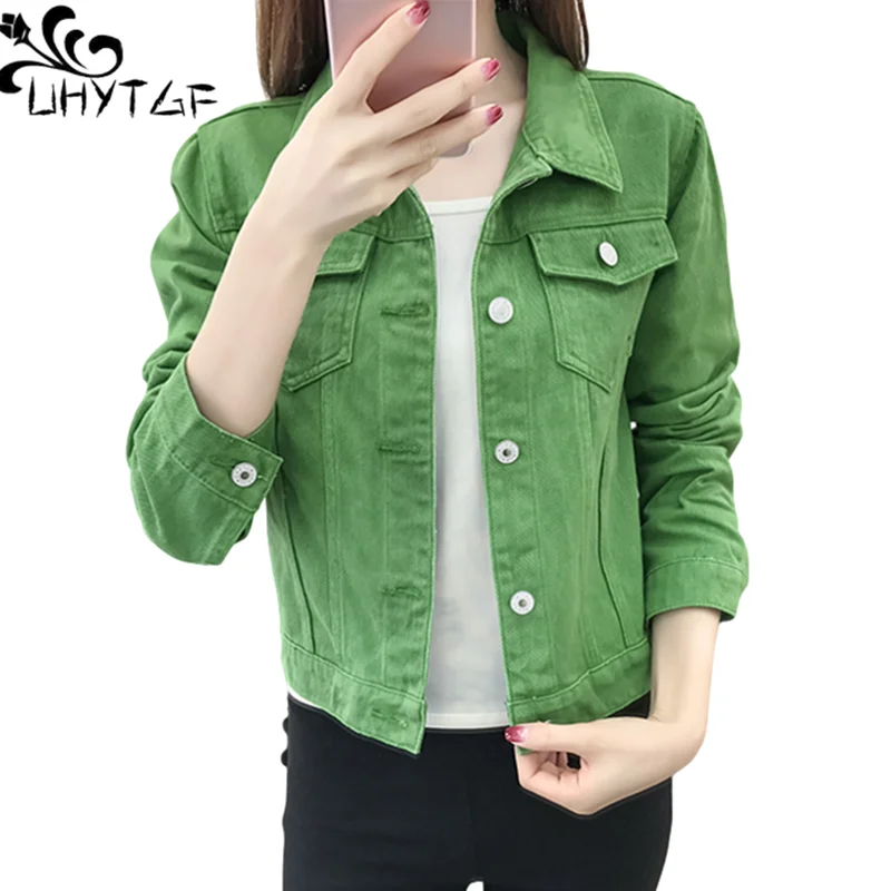 Джинсовая куртка UHYTGF для женщин милая джинсовая девушек на весну и осень