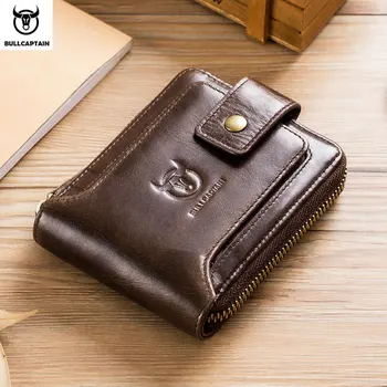 BULLCAPTAIN Brand men's Wallet Genuine Leather Purse Male Rfid Wallet Multifunction Storage Bag Coin Purse Wallet's Card Bags 1