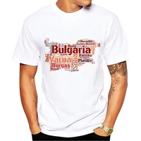 bulgaria city name words cloud map tshirt men 2021 summer new white short sleeve casual homme t shirt high definition print