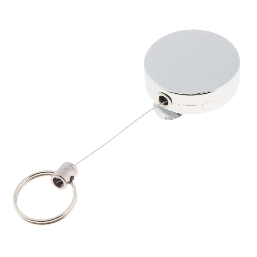 

Anti Lost Key Chain Badge Holder Steel ID Card Belt Clip 50cm Steel Wire