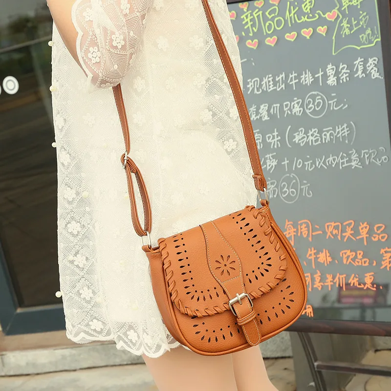 

HISUELY Fashion Casual Women Messenger Bags Small PU Hollow Out Crossbody Bags Ladies Shoulder Purse Girls Handbags Solid Q4